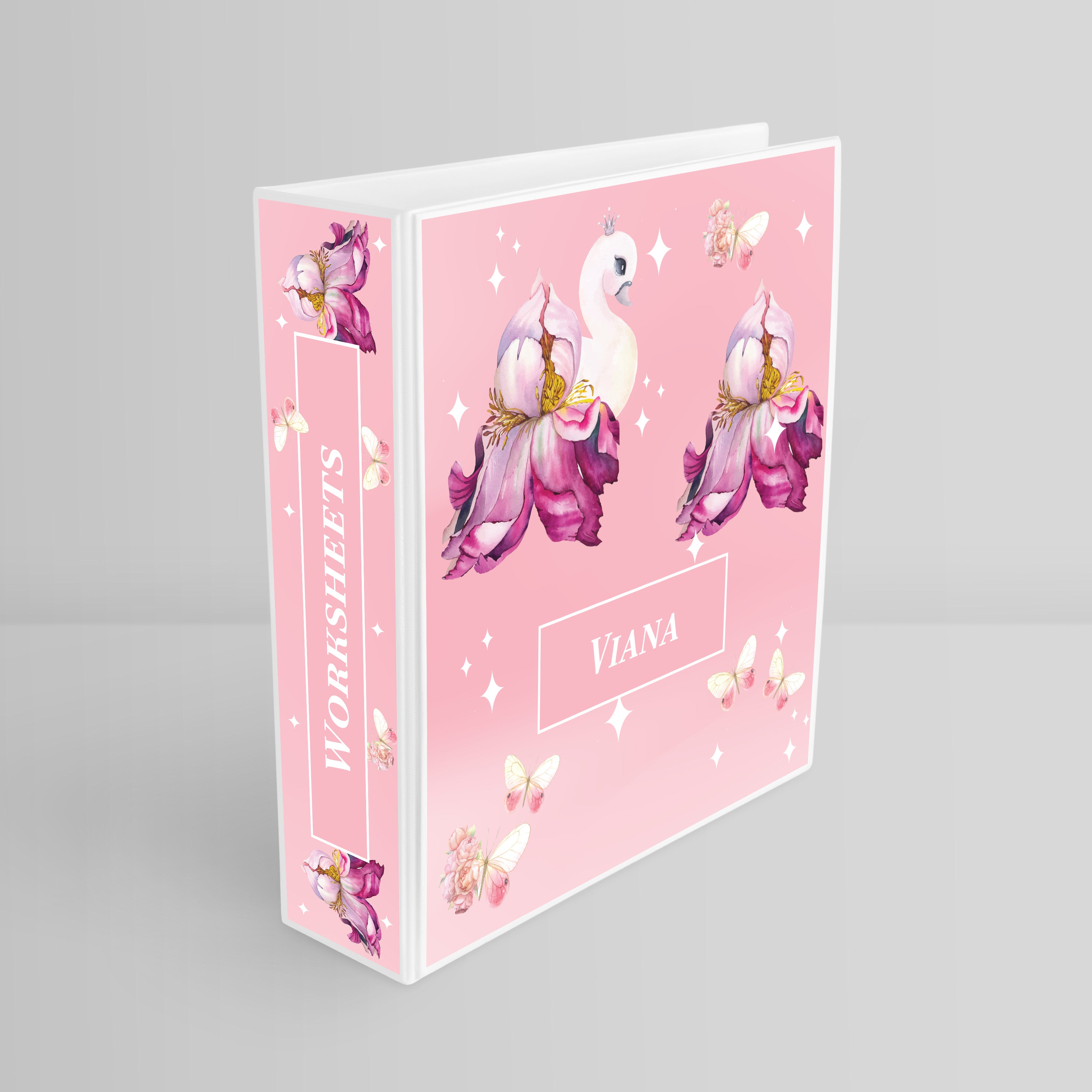 Butterfly Swan Blossom Binder File (kids)