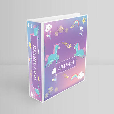 Unicorns & Rainbow Binder File