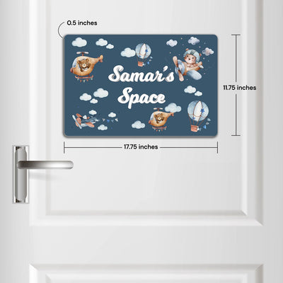 Teddy's Flight Name Plate (Standard) (kids)