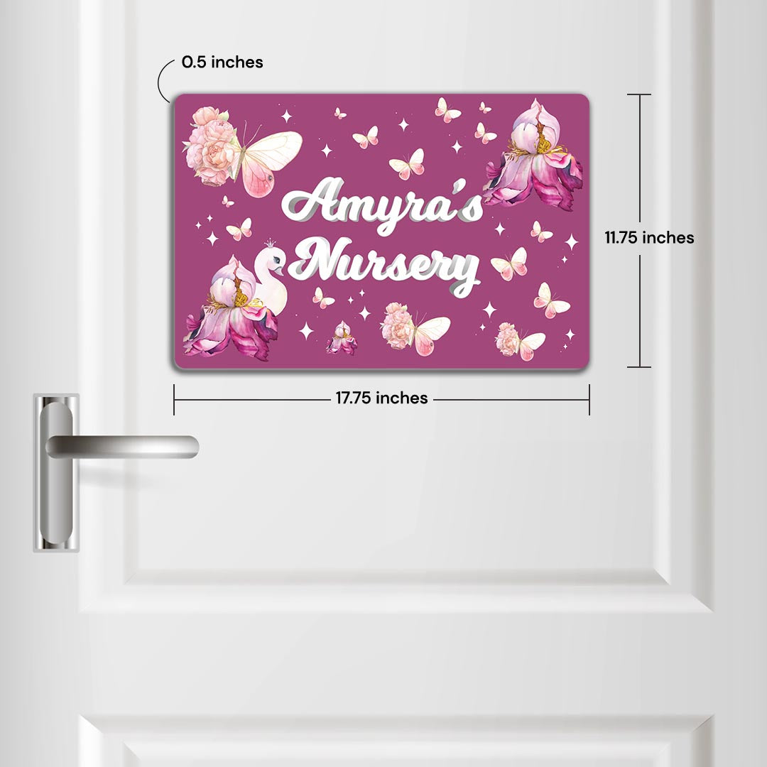 Butterfly Swan Blossom Name Plate (Standard) (kids)