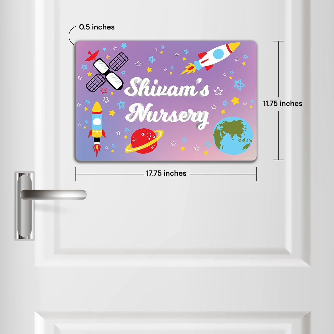 Space Satellites Name Plate (Standard) (kids)