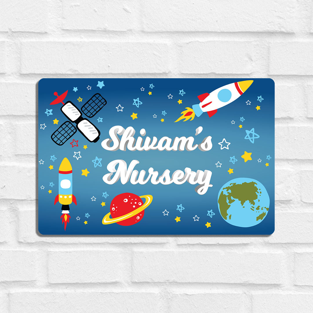 Space Satellites Name Plate (Standard) (kids)