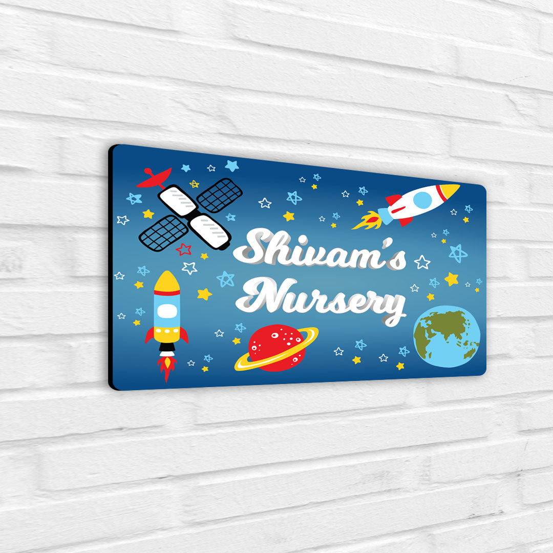 Space Satellites Name Plate (Standard) (kids)