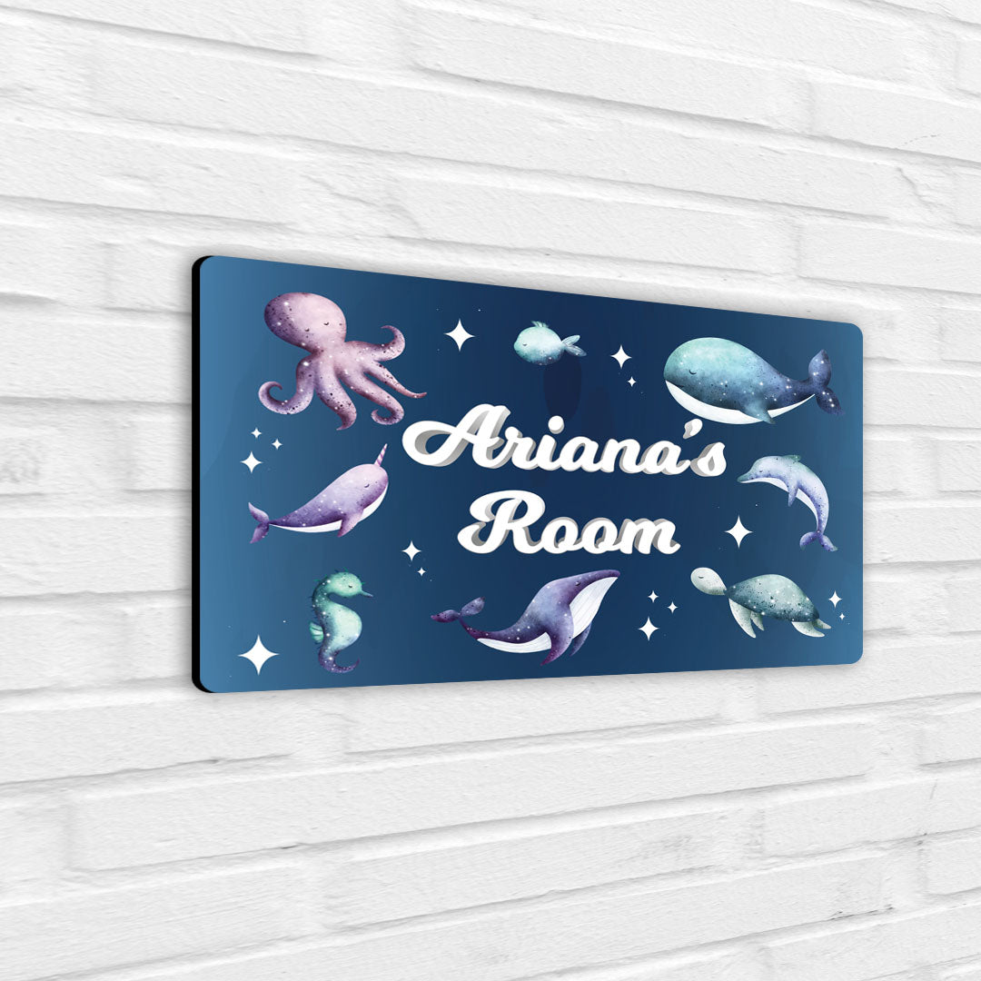 Midnight Ocean Name Plate (Standard) (kids)