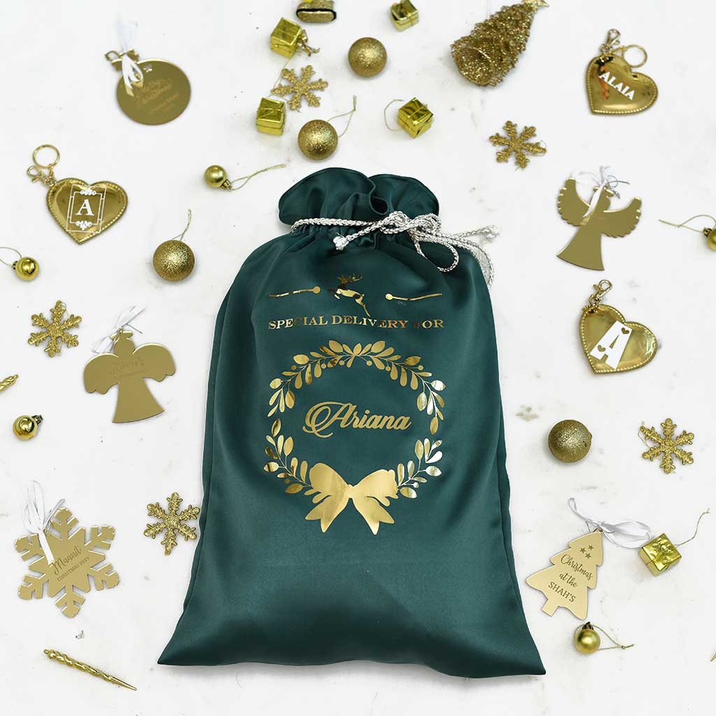 LUXE GOLD WREATH - GIFT SACK