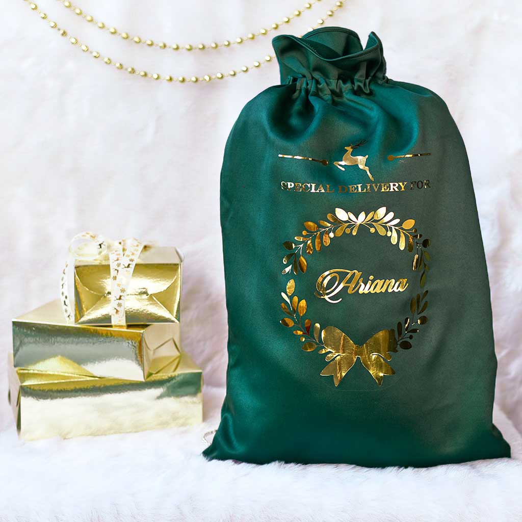 LUXE GOLD WREATH - GIFT SACK