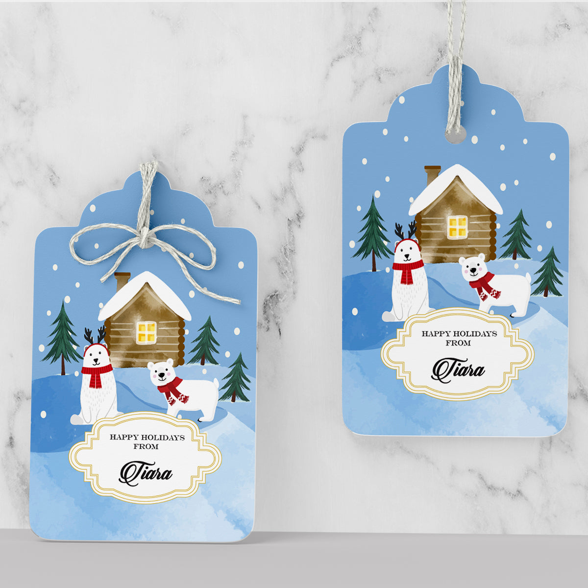 Polar Bears Cottage Christmas Gift Tag