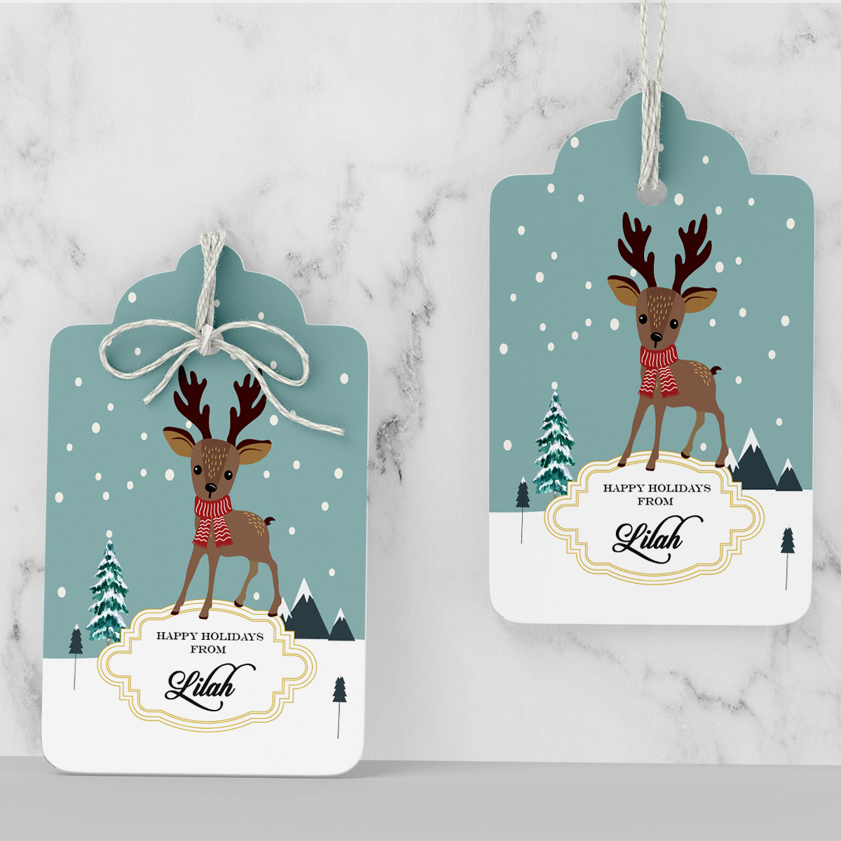 Rudolph in Wonderland Christmas Gift Tag