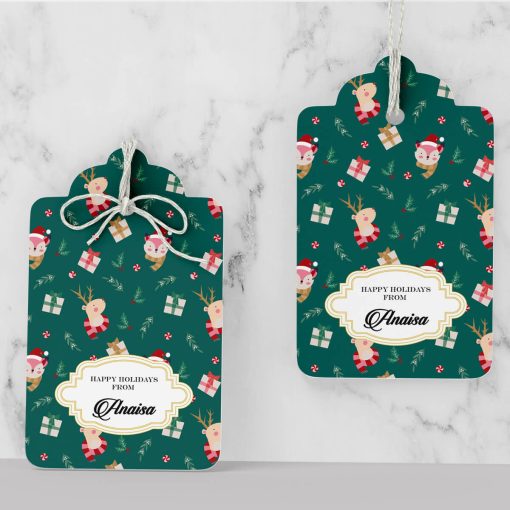 Merry Forest Friends Christmas Gift Tag