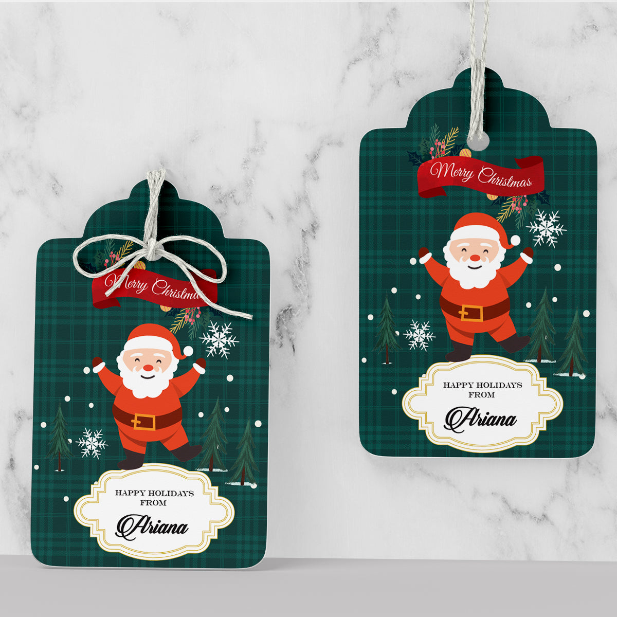 Merry Santa Christmas Gift Tag