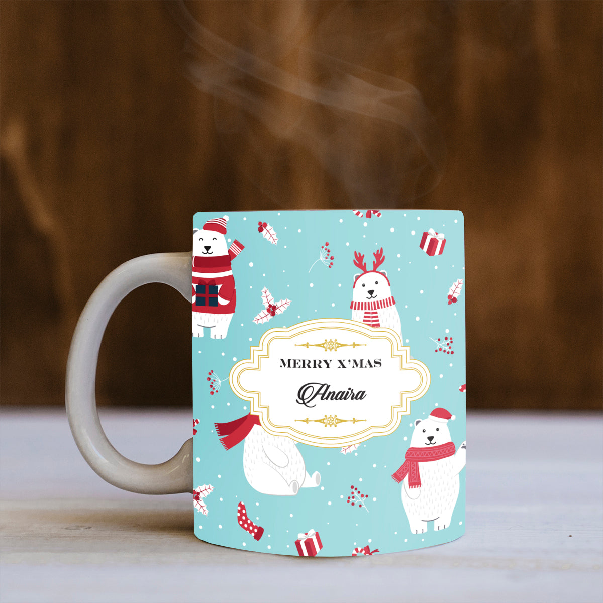 Merry Polar Bears Christmas Mug