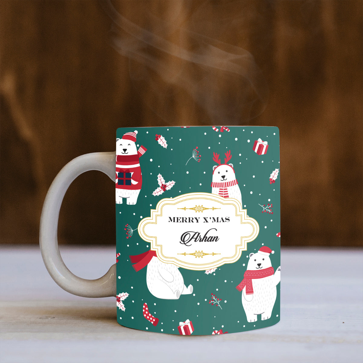 Merry Polar Bears Christmas Mug