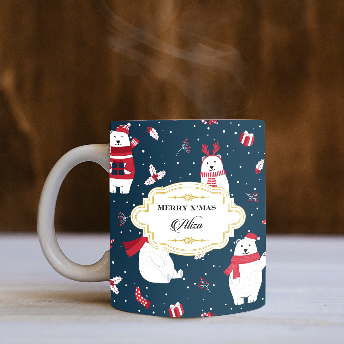 Merry Polar Bears Christmas Mug