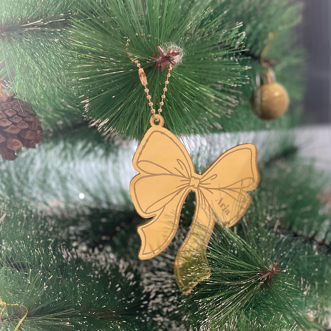 Gold Bow - Christmas Ornament