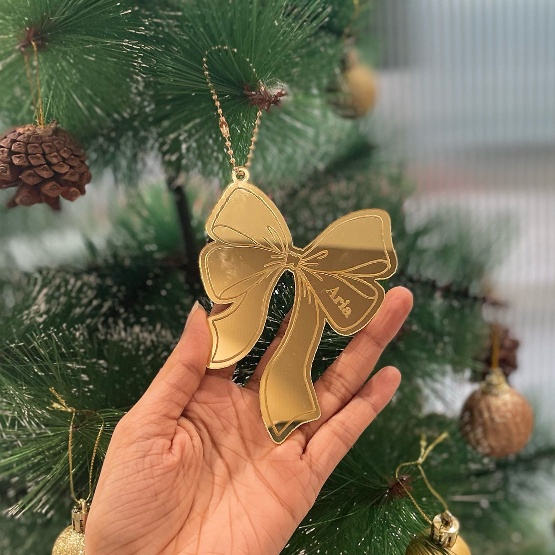 Gold Bow - Christmas Ornament