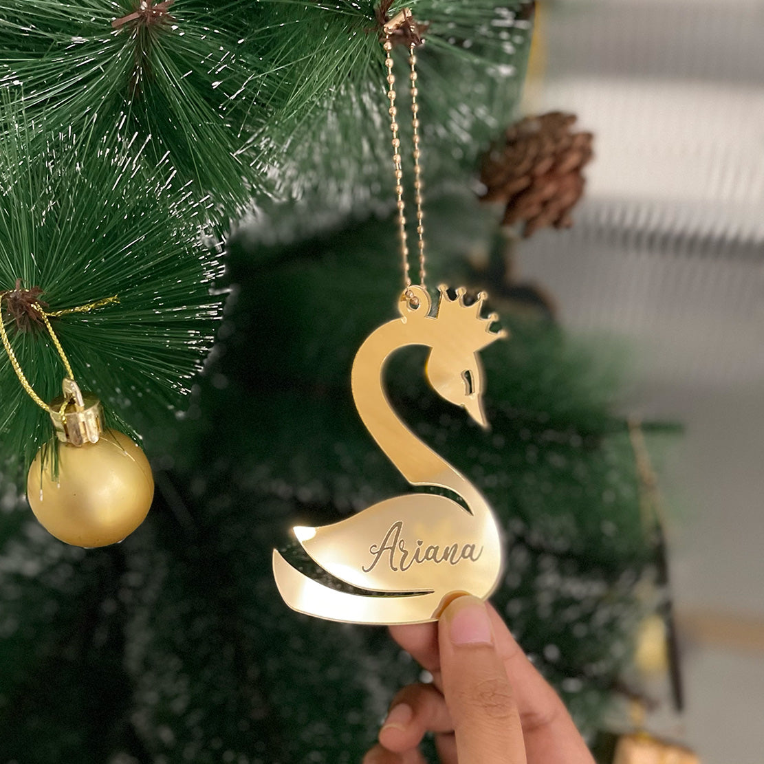 Gold Swan - Christmas Ornament