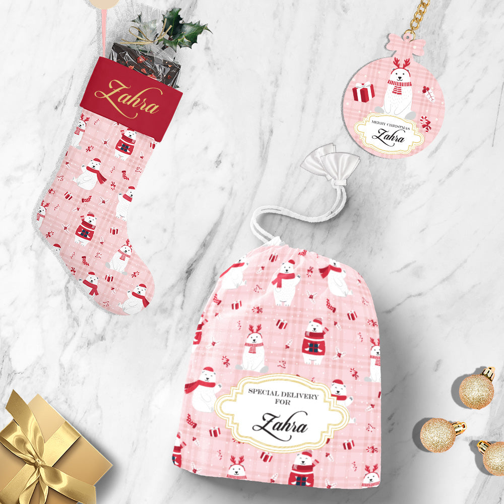 Printed Gift Set - Stocking, Sack, Ornament