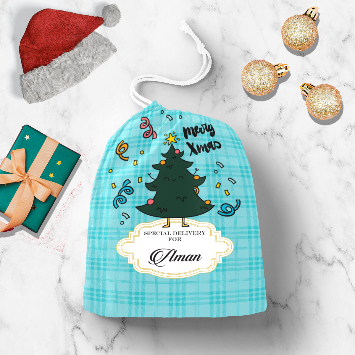 Merry X'mas Tree Gift Sack