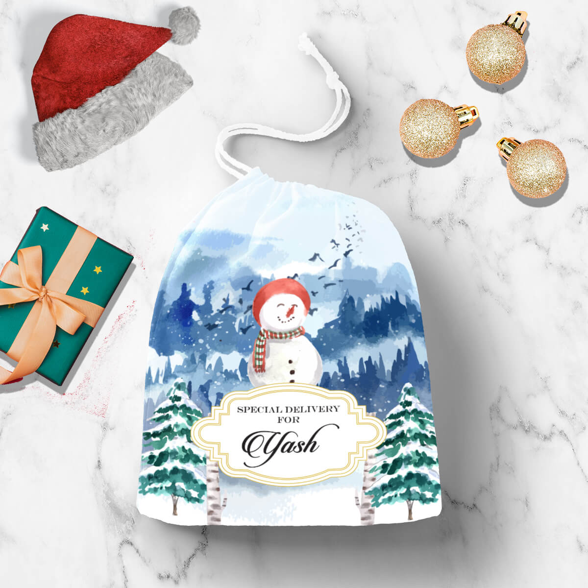 Snowman Land Gift Sack