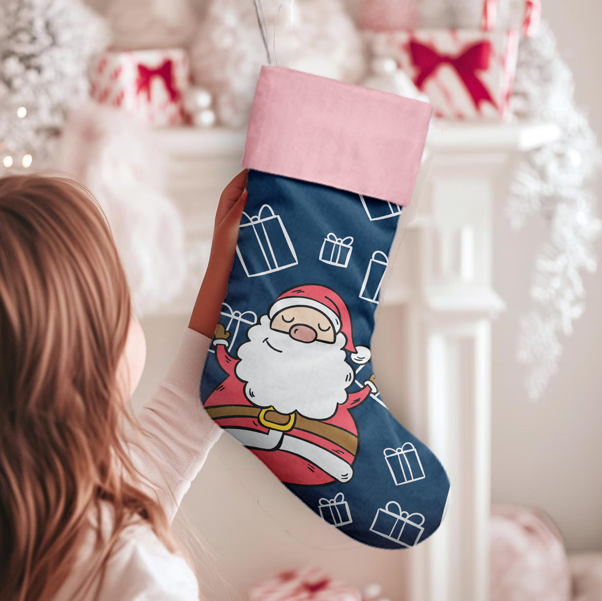 Santa's Sleigh Christmas Stocking