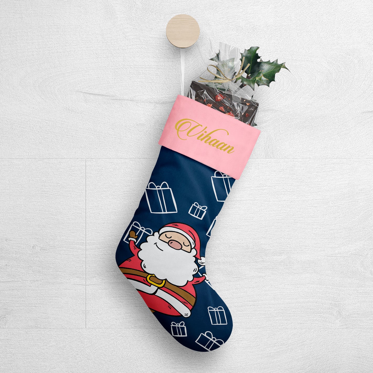 Santa's Sleigh Christmas Stocking