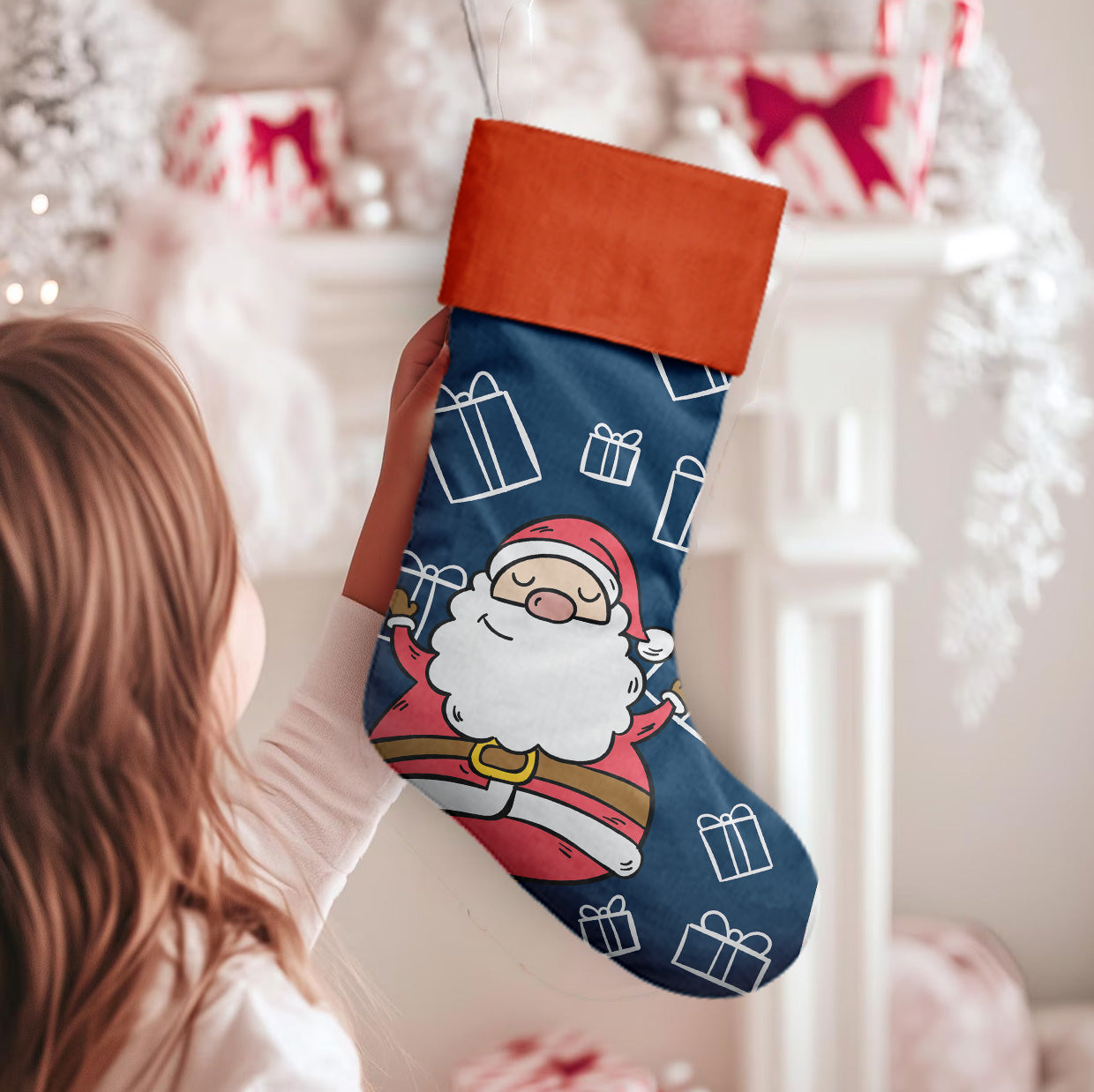 Santa's Sleigh Christmas Stocking