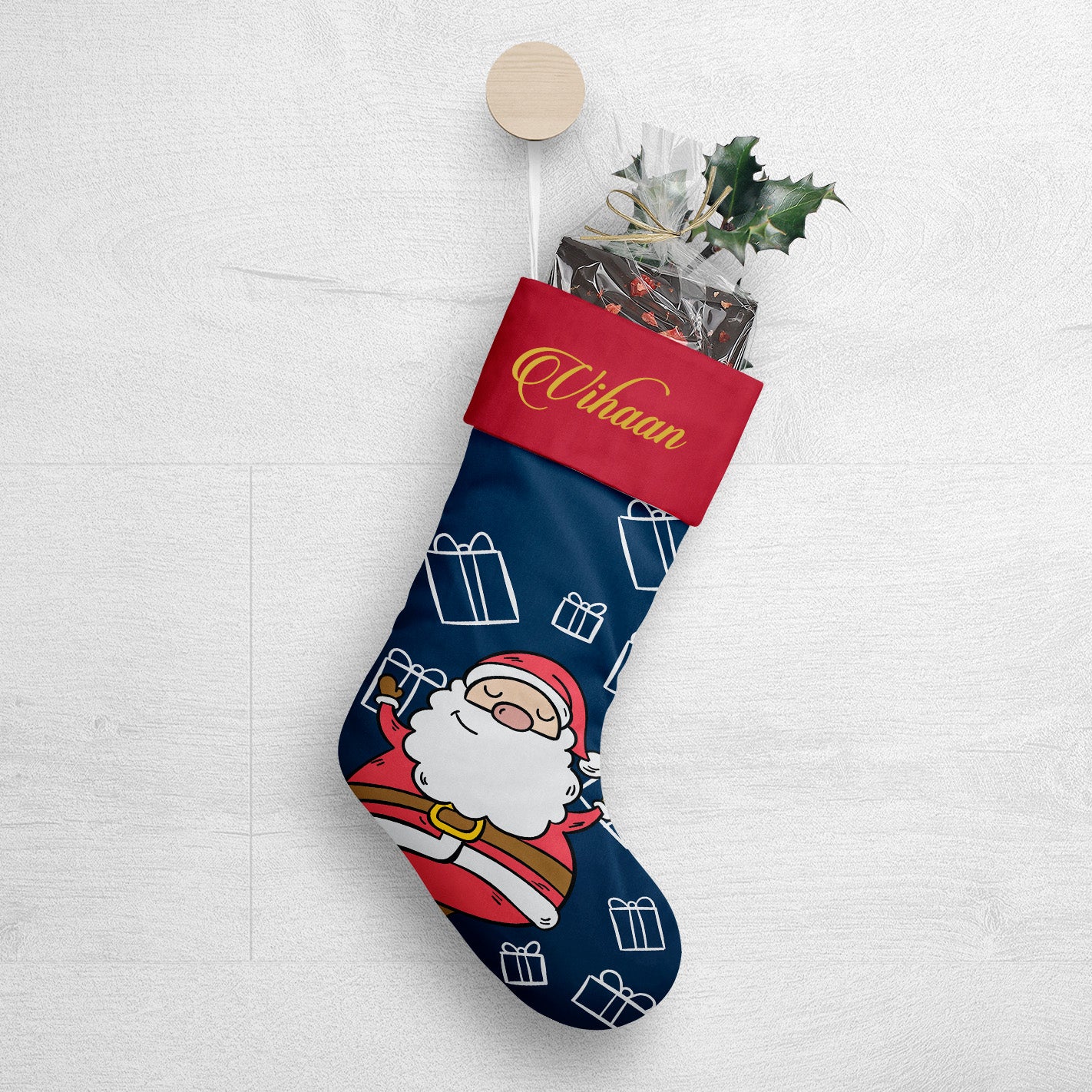 Santa's Sleigh Christmas Stocking