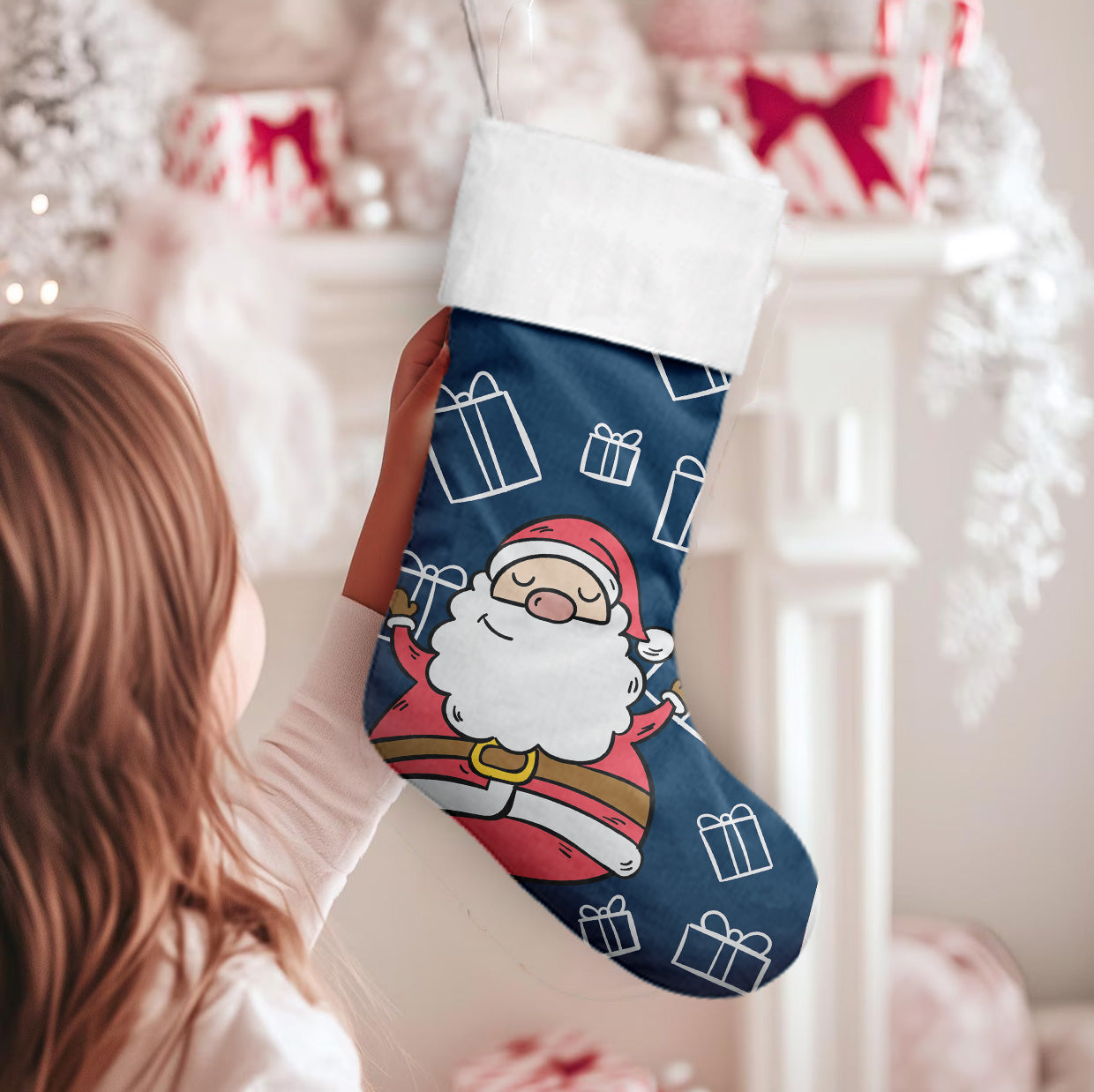 Santa's Sleigh Christmas Stocking