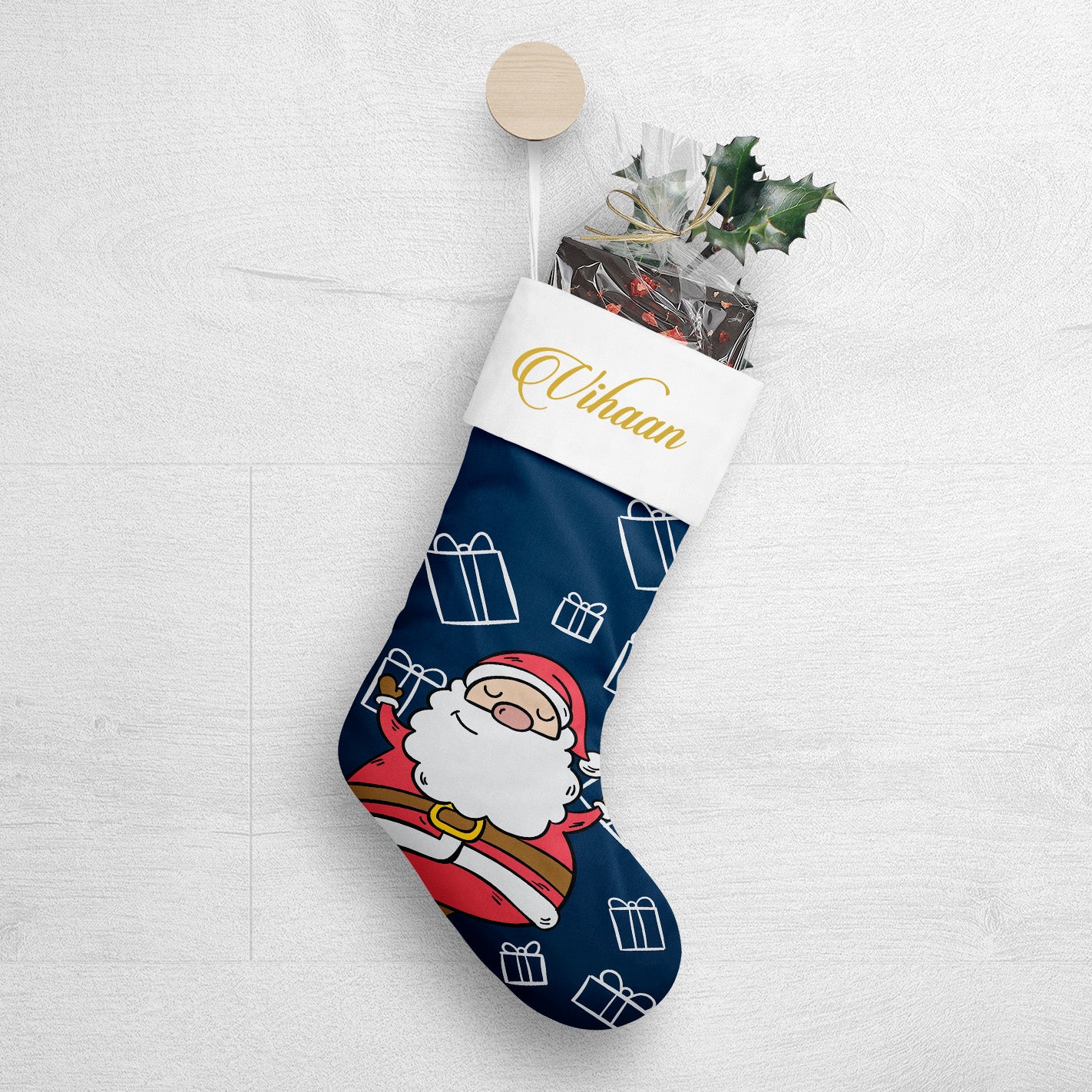 Santa's Sleigh Christmas Stocking