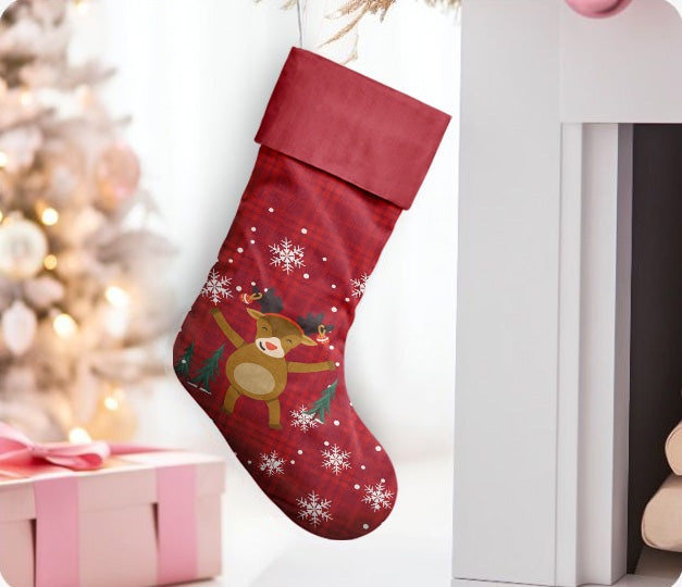 Dancing Rudolph Christmas Stocking