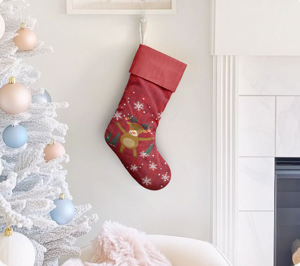 Dancing Rudolph Christmas Stocking