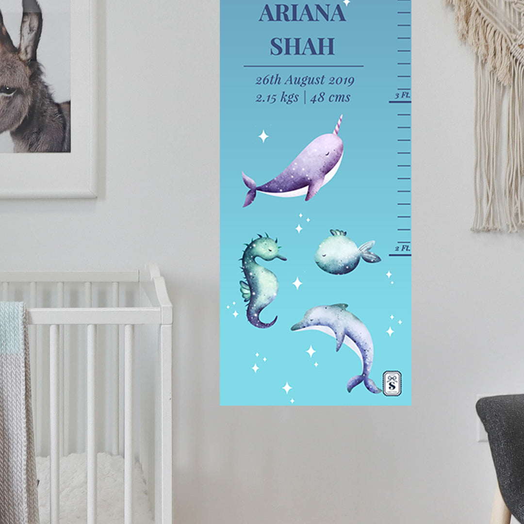 Midnight Ocean Height Chart (kids)