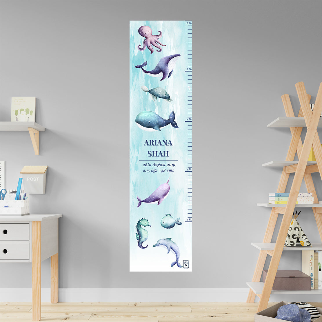 Midnight Ocean Height Chart (kids)