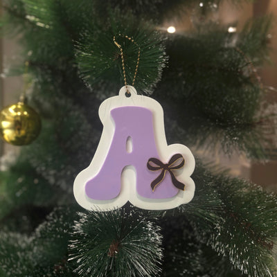 Bow Letter Charm Ornament