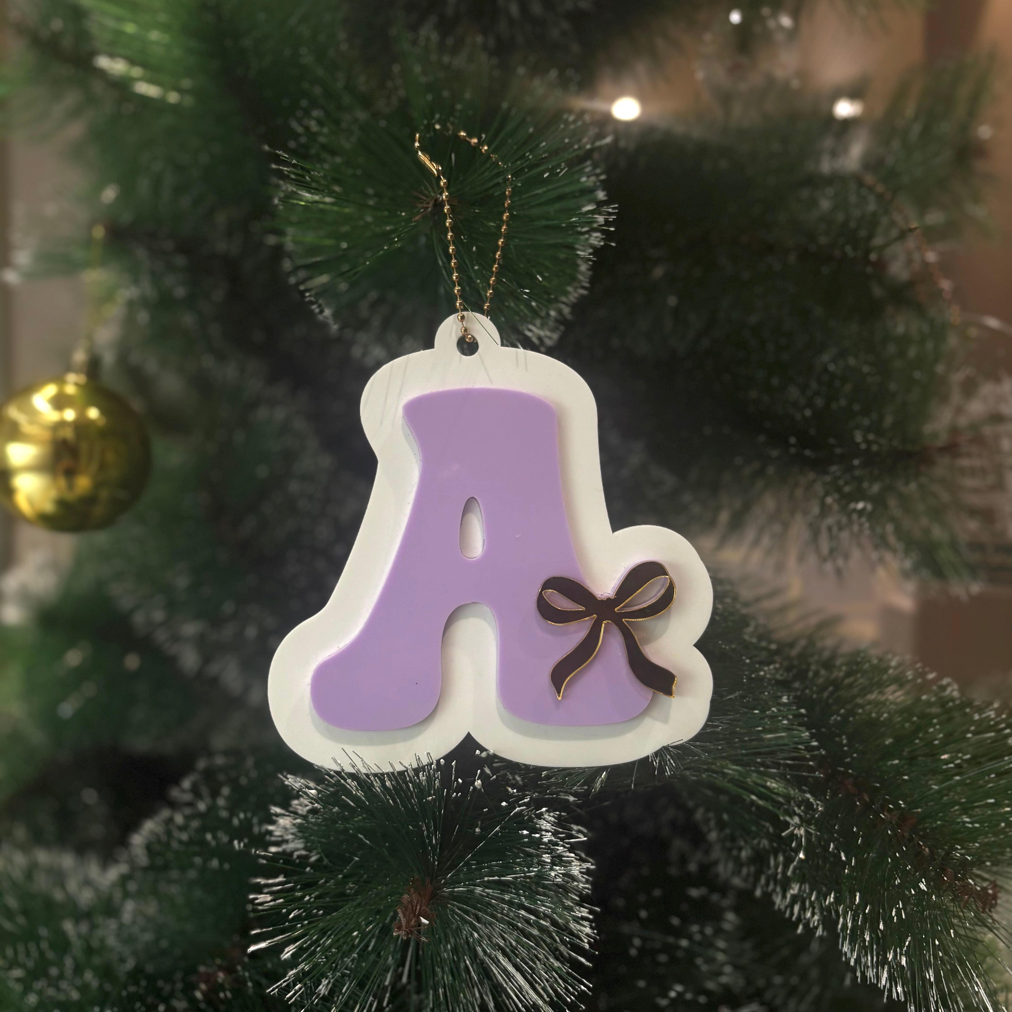 Bow Letter Charm Ornament