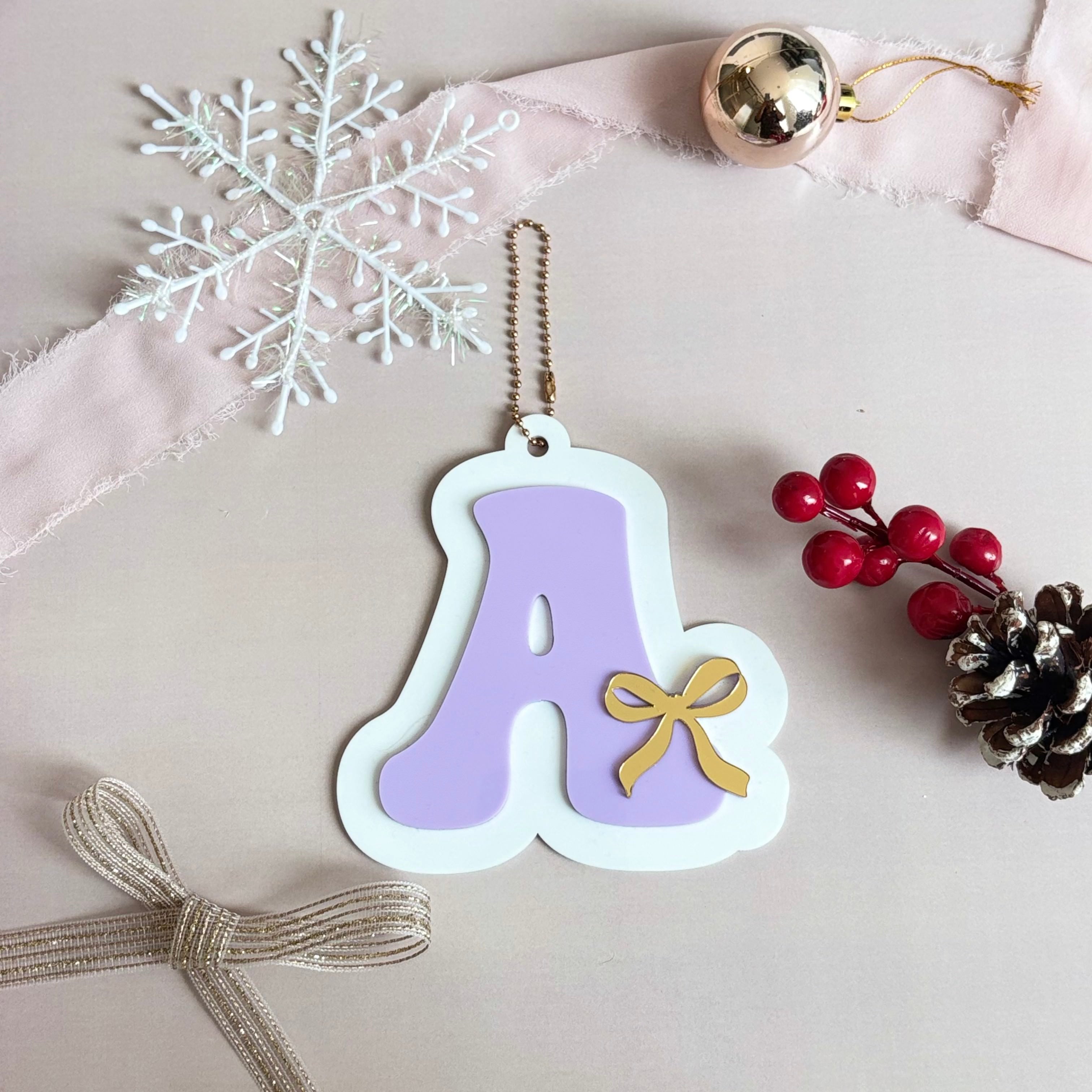 Bow Letter Charm Ornament