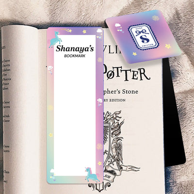 Unicorns & Rainbow Bookmark