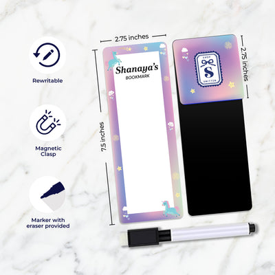 Unicorns & Rainbow Bookmark