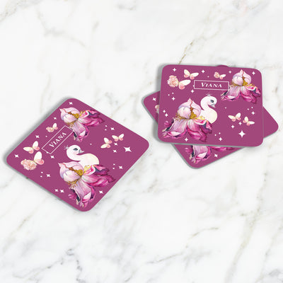 Butterfly Swan Blossom Coasters