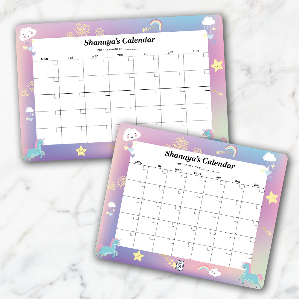 Unicorns & Rainbow Kids Calendar