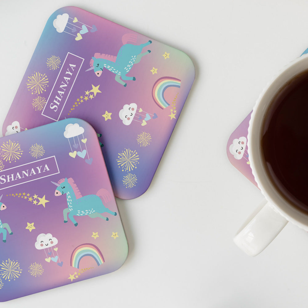 Unicorns & Rainbow Coasters (kids)