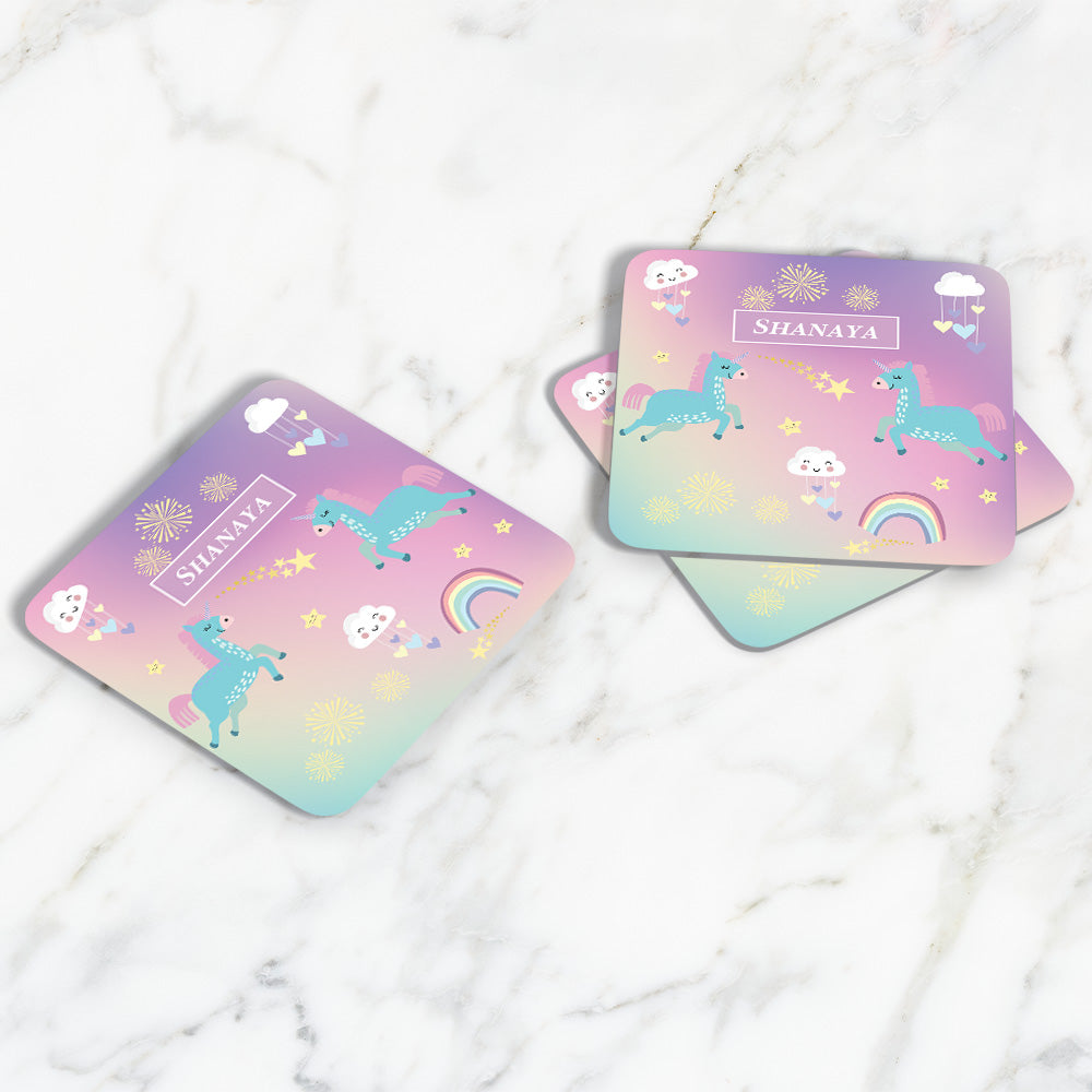 Unicorns & Rainbow Coasters (kids)