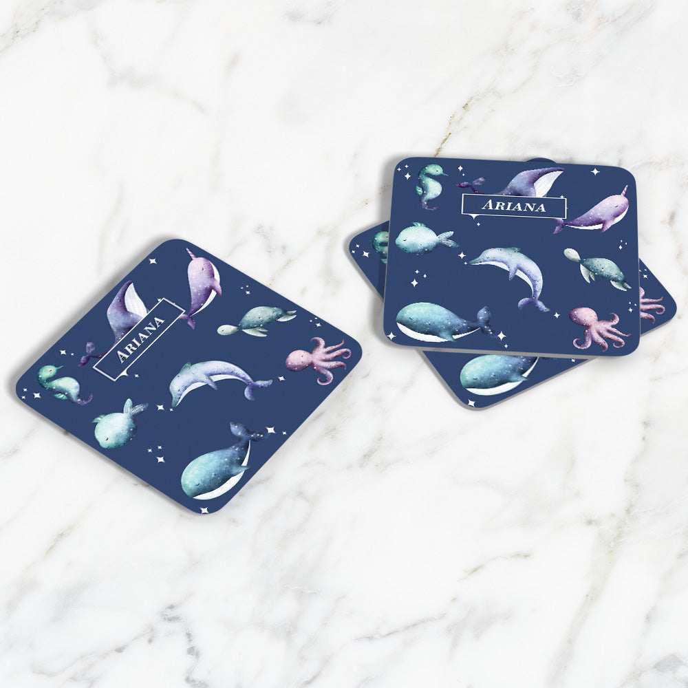 Midnight Ocean Coasters (kids)