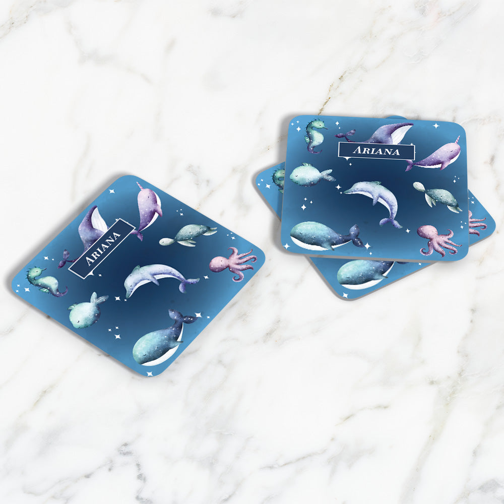 Midnight Ocean Coasters (kids)