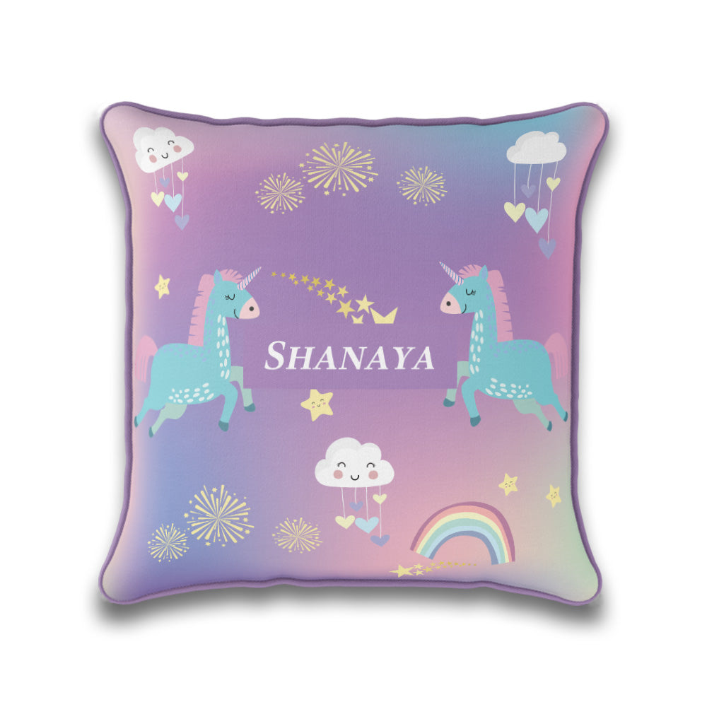 Unicorns & Rainbow Cushion Cover (kids)