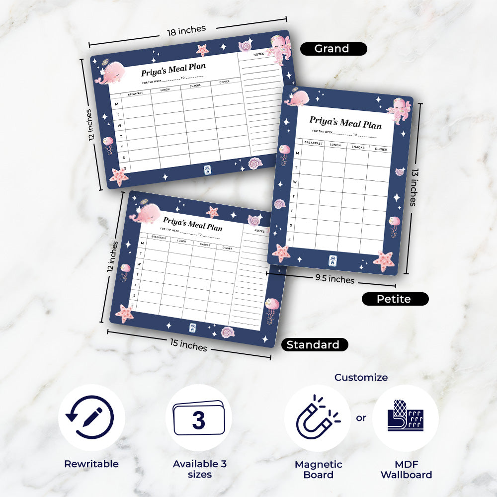 Blushing Underseas Kids Meal Planner