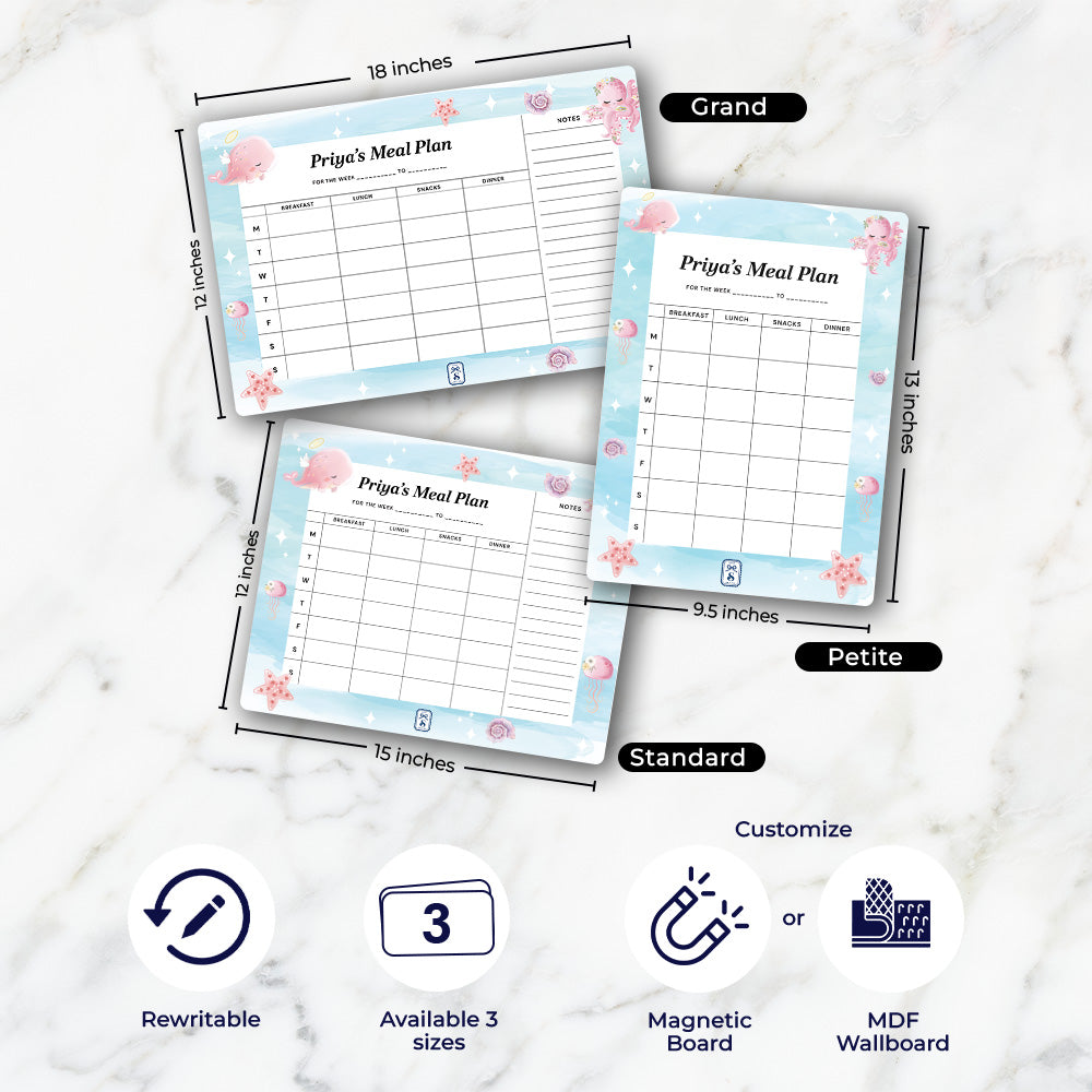 Blushing Underseas Kids Meal Planner