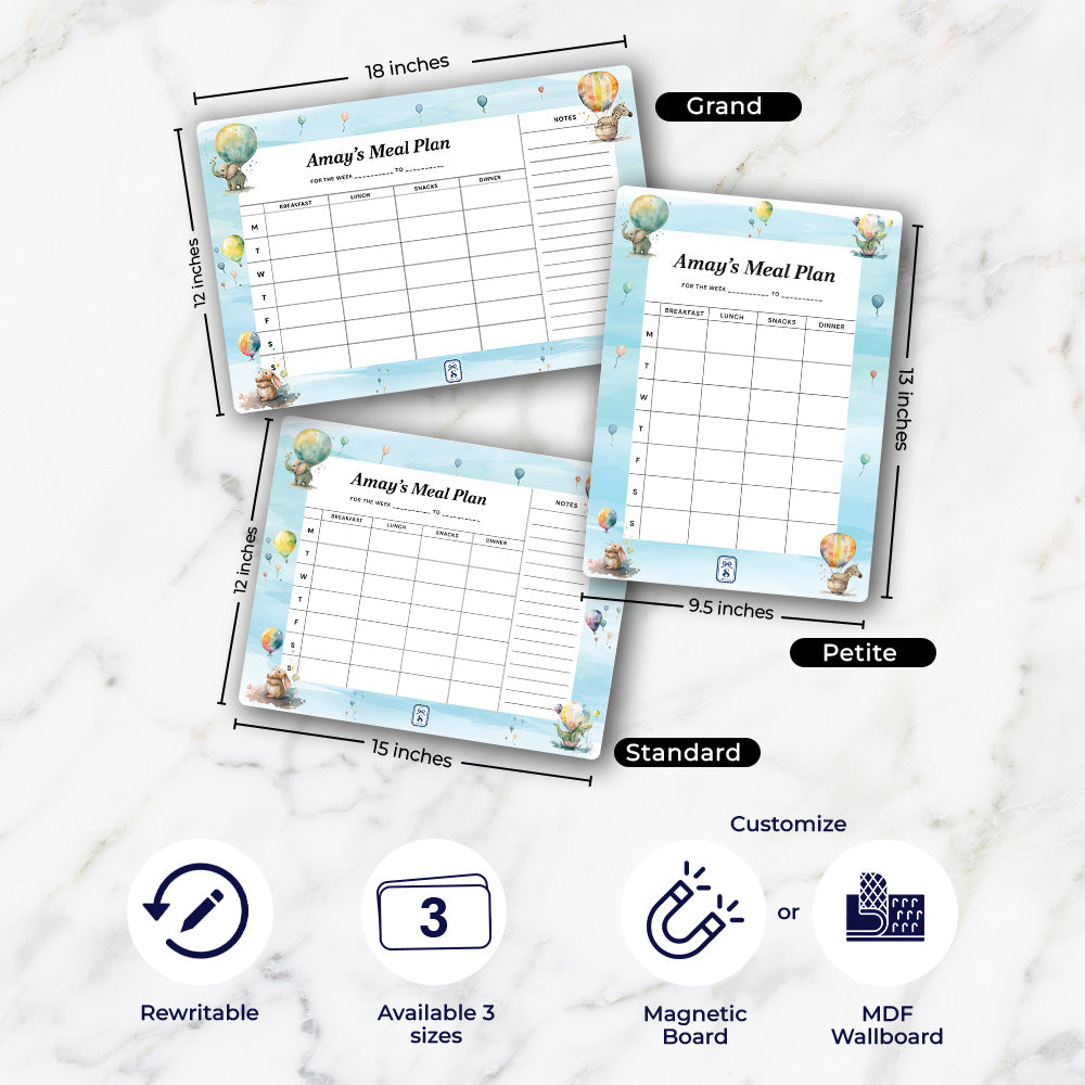 Balloon Safari Kids Meal Planner