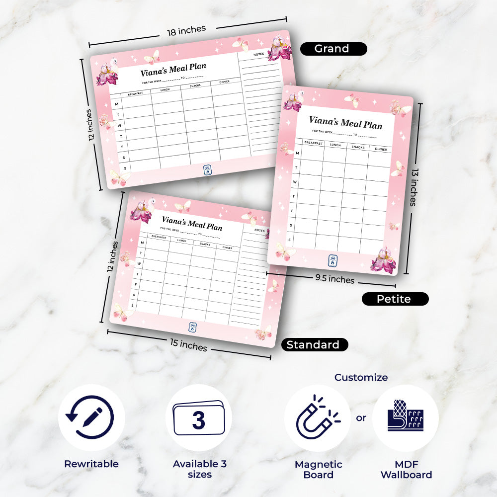 Butterfly Swan Blossom Kids Meal Planner