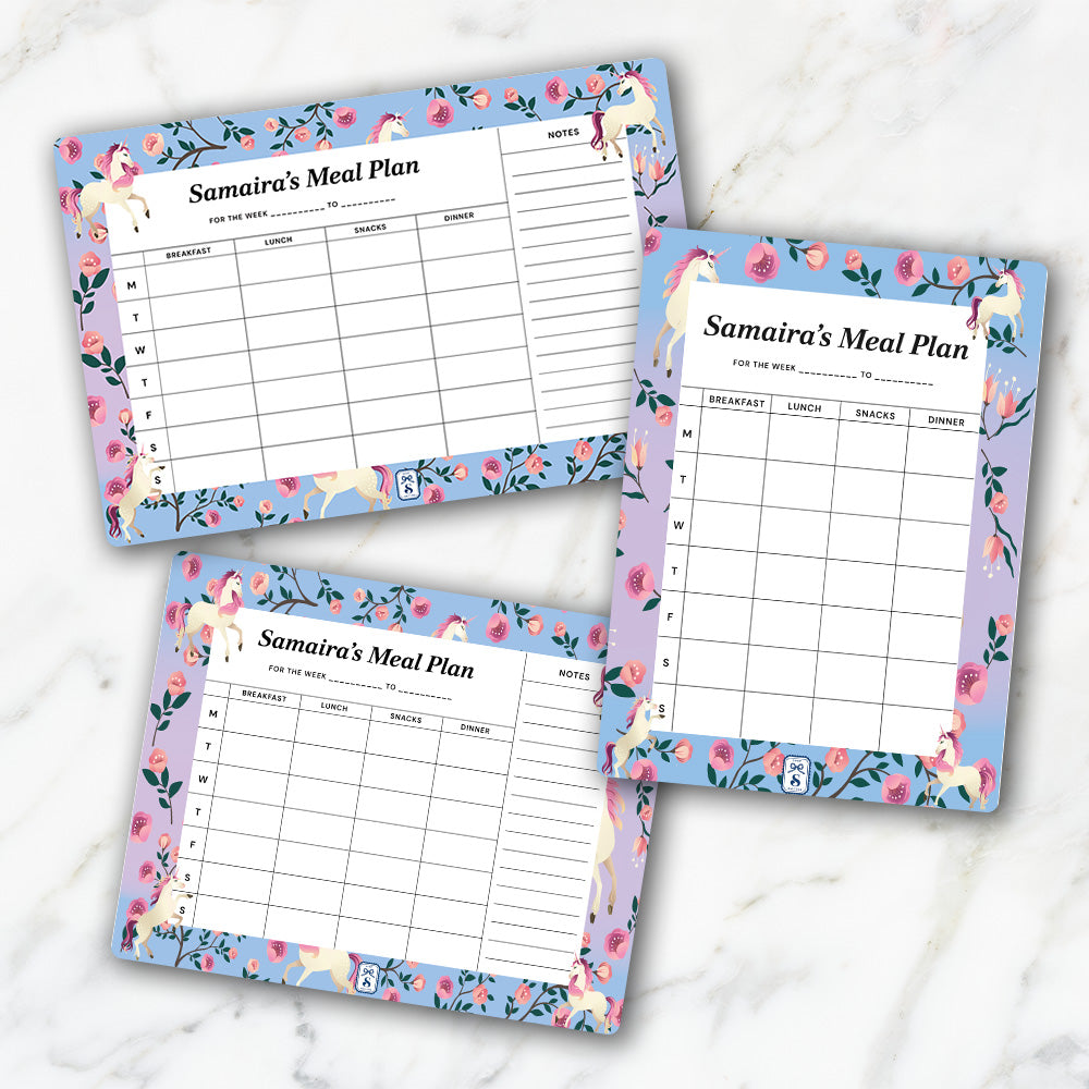 Unicorn Paradise Kids Meal Planner